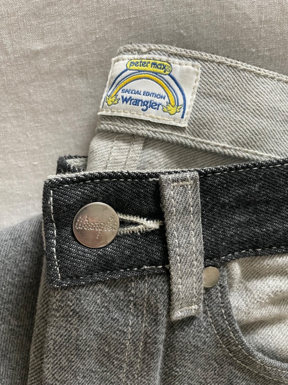 Peter Max x Wrangler colorblock denim '70s retro straight jeans - Picture 8 of 10
